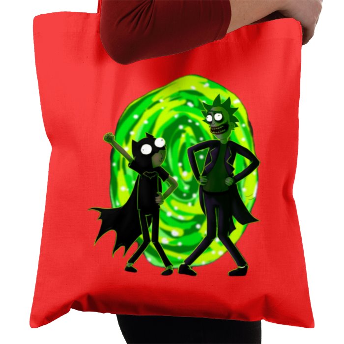 Rick & Morty & Batman - Portal Pose Tote Bag