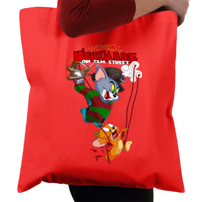 Tom & Jerry & A Nightmare On Elm Street - Freddy & Jerry Tote Bag