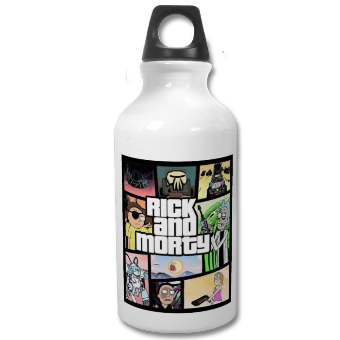 Rick & Morty & Grand Theft Auto - Grand Theft Auto Style Water Bottle