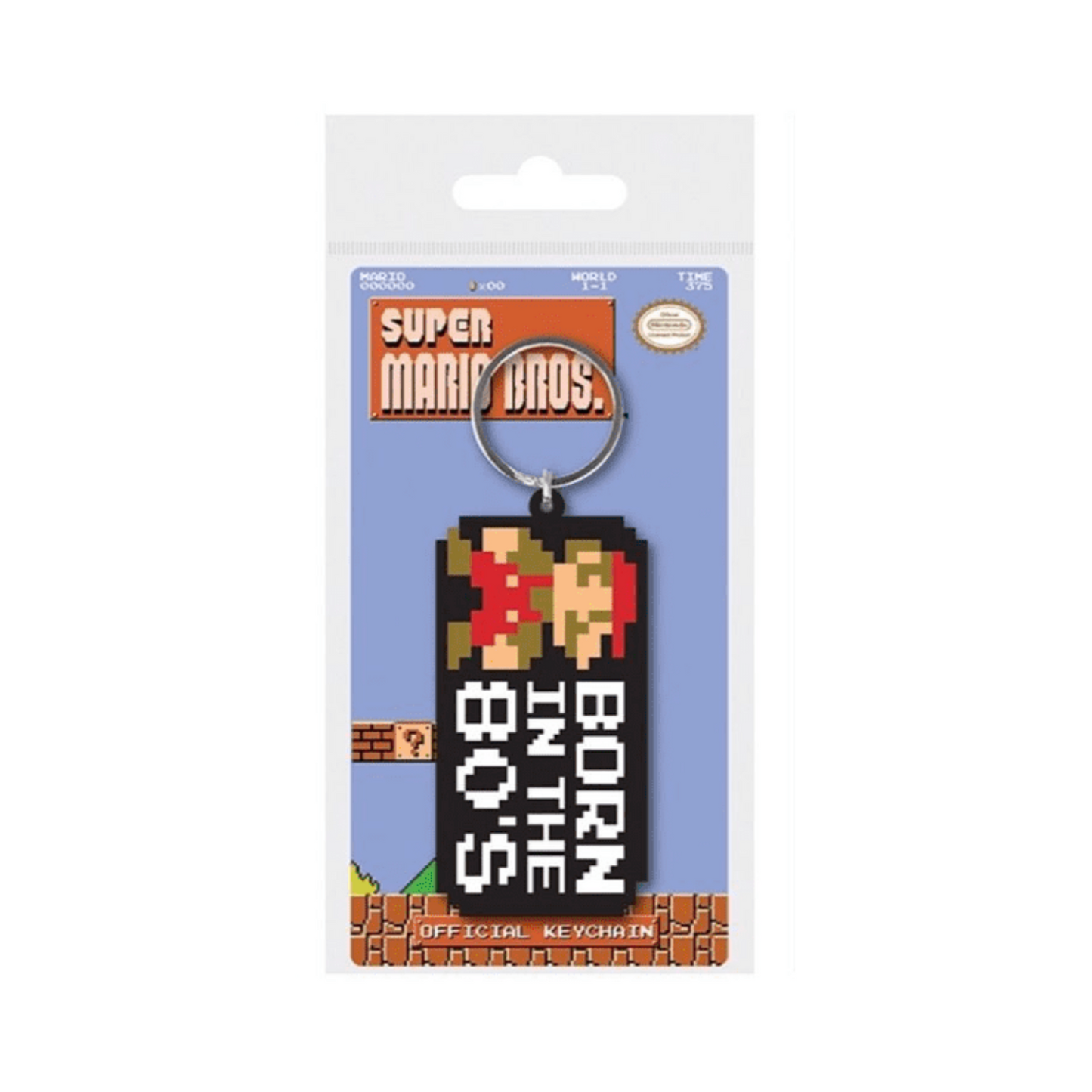 Super Mario Bros Born in the 80s Rubber Keychain | Retro Gaming Gift