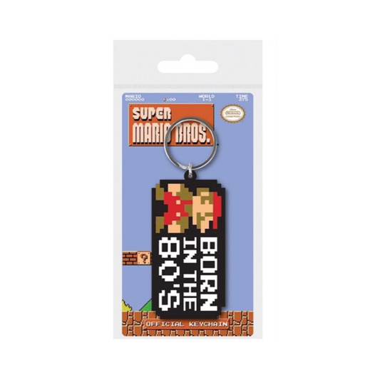 Super Mario Bros Born in the 80s Rubber Keychain | Retro Gaming Gift