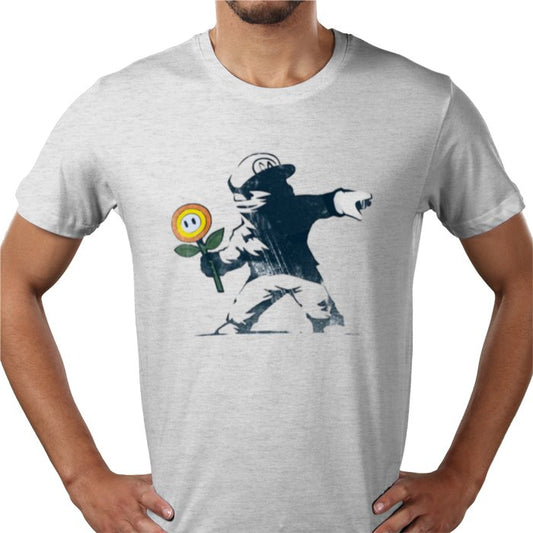 Super Mario Bro's x Banksy - Fire Flower T-shirt