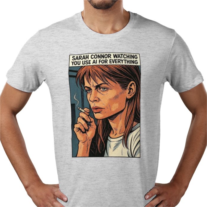 Terminator's Sarah Connor Watching You Use AI T-shirt