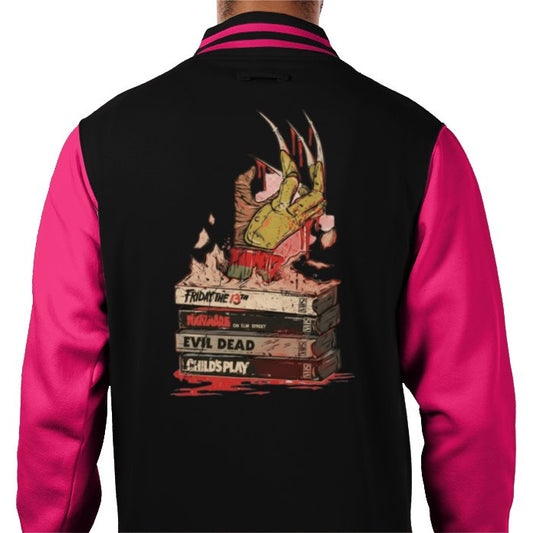 VHS Horror Tapes Freddy Theme Varsity Jacket
