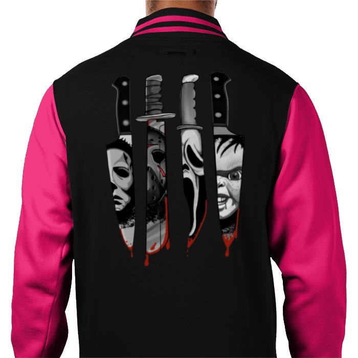 Horror Knifes Theme Varsity Jacket