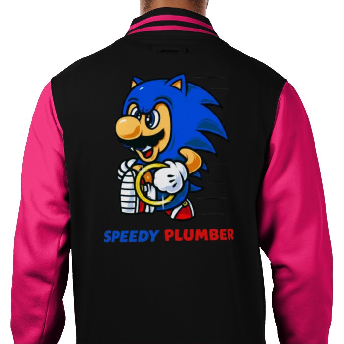 Super Mario x Sonic The Hedgehog - Speedy Plumber Varsity Jacket