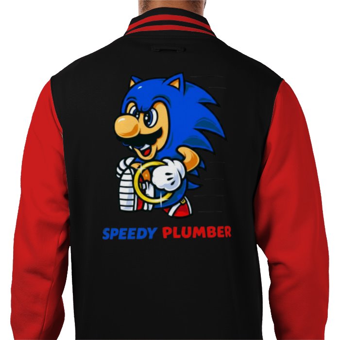 Super Mario x Sonic The Hedgehog - Speedy Plumber Varsity Jacket
