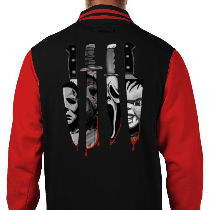 Horror Knifes Theme Varsity Jacket