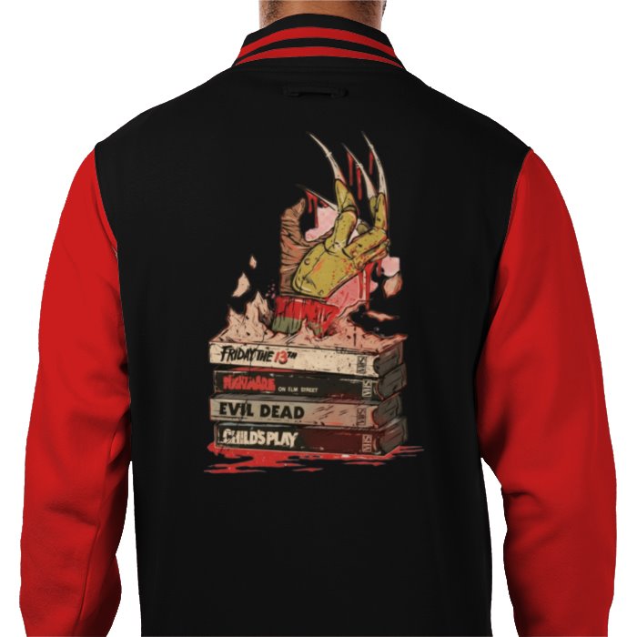VHS Horror Tapes Freddy Theme Varsity Jacket