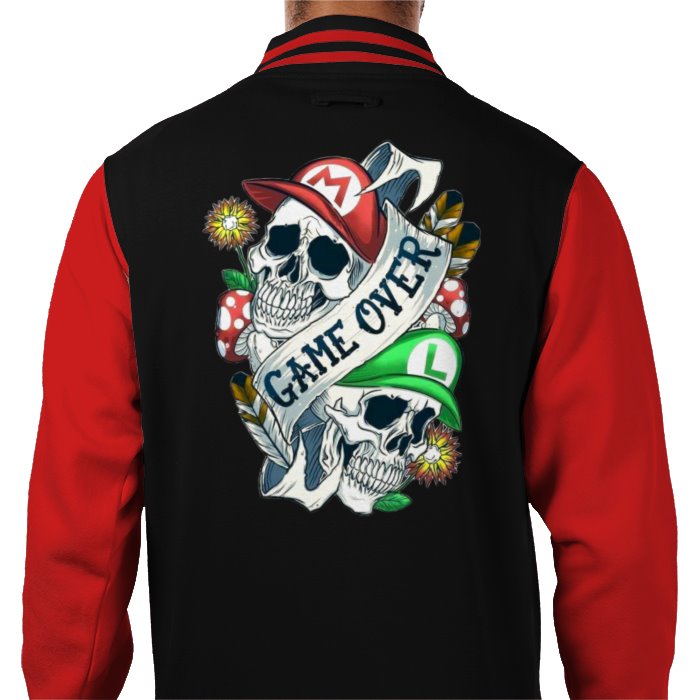 Super Mario Bro's - Game Over Tattoo Theme Varsity Jacket