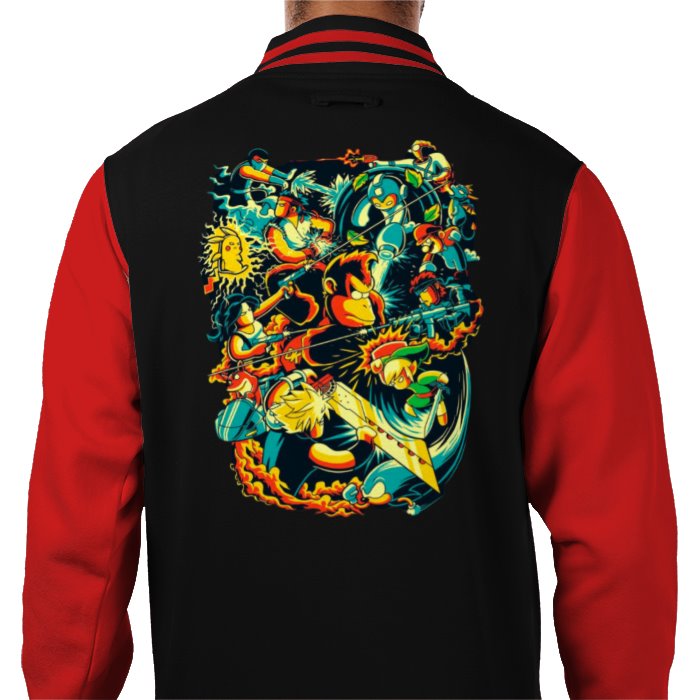 Gamer Collage - Retro Theme Varsity Jacket