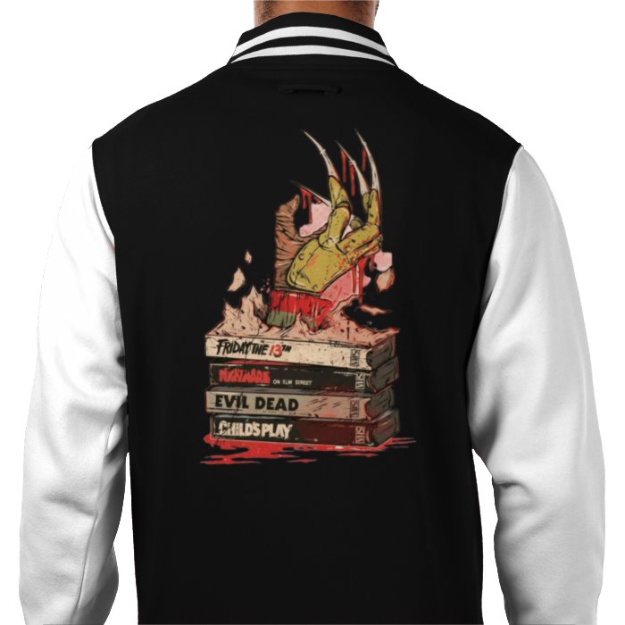 VHS Horror Tapes Freddy Theme Varsity Jacket