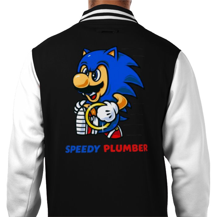 Super Mario x Sonic The Hedgehog - Speedy Plumber Varsity Jacket
