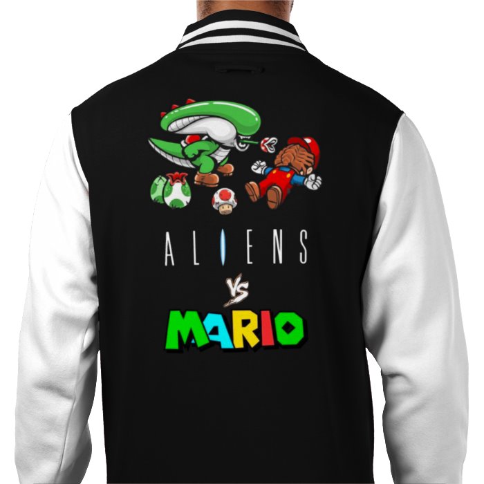 Super Mario x Aliens - Xeno Yoshi Varsity Jacket