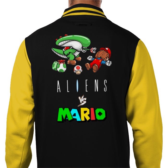 Super Mario x Aliens - Xeno Yoshi Varsity Jacket