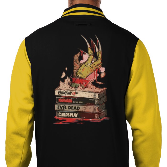 VHS Horror Tapes Freddy Theme Varsity Jacket