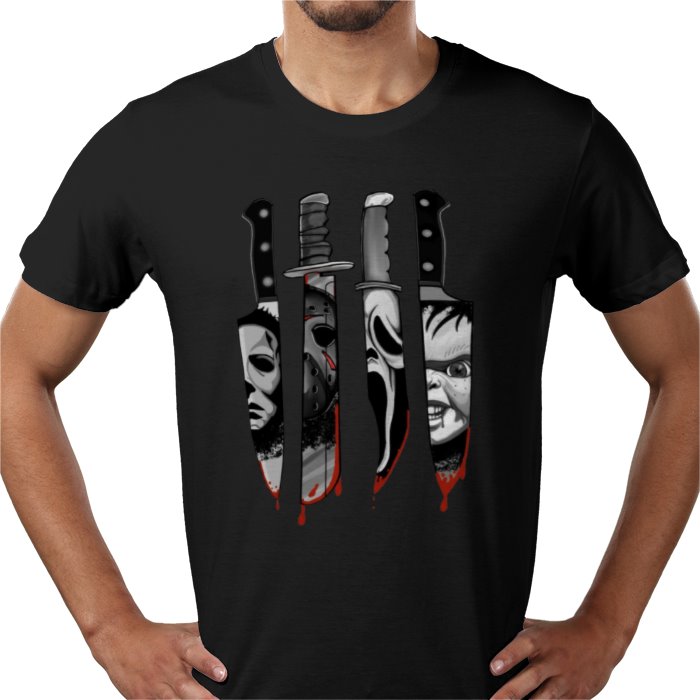 Horror Knifes Theme T Shirt