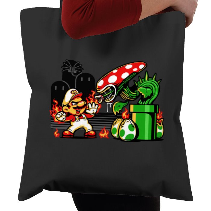 Super Mario Bro's & Alien - Mario Vs Alien Tote Bag