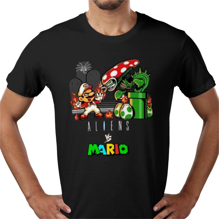 Super Mario x Aliens - Aliens Vs Mario T-shirt