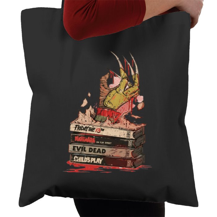 VHS Horror Tapes Freddy Theme Tote Bag