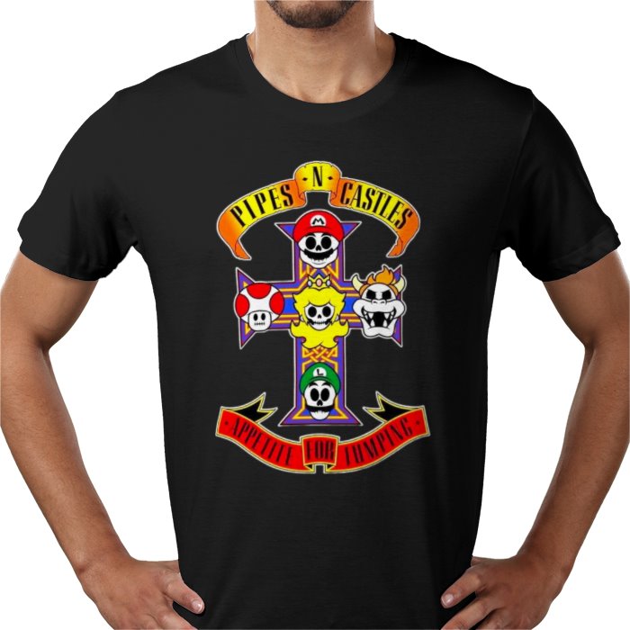 Super Mario Bro's x Guns And Roses - Appetite For Mushrooms T-shirt