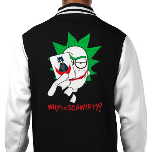 Rick & Morty & Batman - Why So Schwifty Varsity Jacket