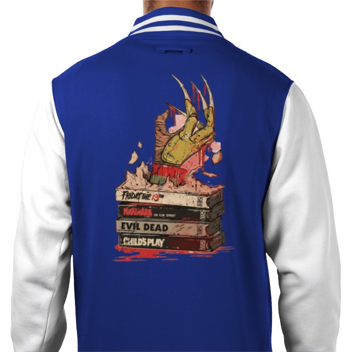 VHS Horror Tapes Freddy Theme Varsity Jacket