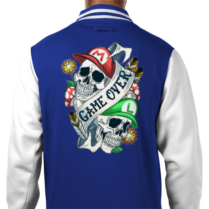 Super Mario Bro's - Game Over Tattoo Theme Varsity Jacket