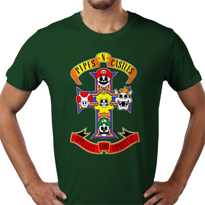 Super Mario Bro's x Guns And Roses - Appetite For Mushrooms T-shirt