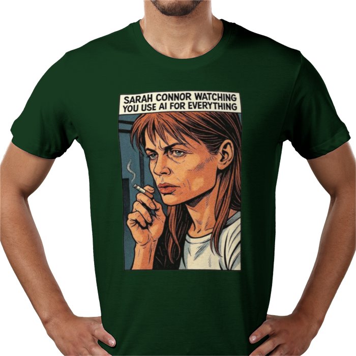 Terminator's Sarah Connor Watching You Use AI T-shirt