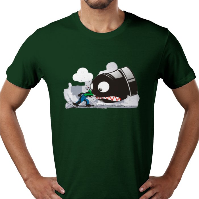 Super Mario Bros — Luigi Punching Bullet Bill T-Shirt