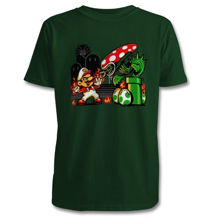 Super Mario Bro's & Alien - Mario Vs Alien T-shirt