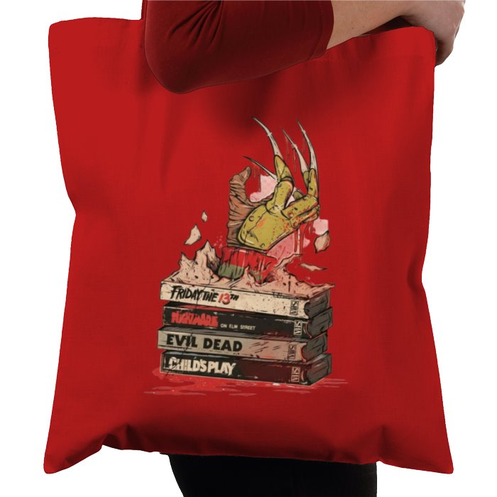 VHS Horror Tapes Freddy Theme Tote Bag