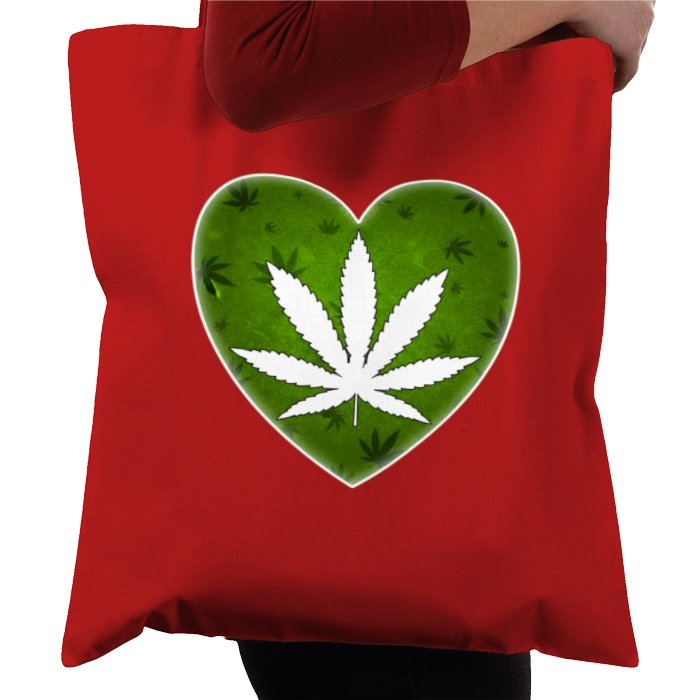 Cannabis Heart Tote Bag