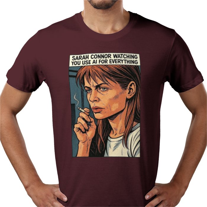 Terminator's Sarah Connor Watching You Use AI T-shirt