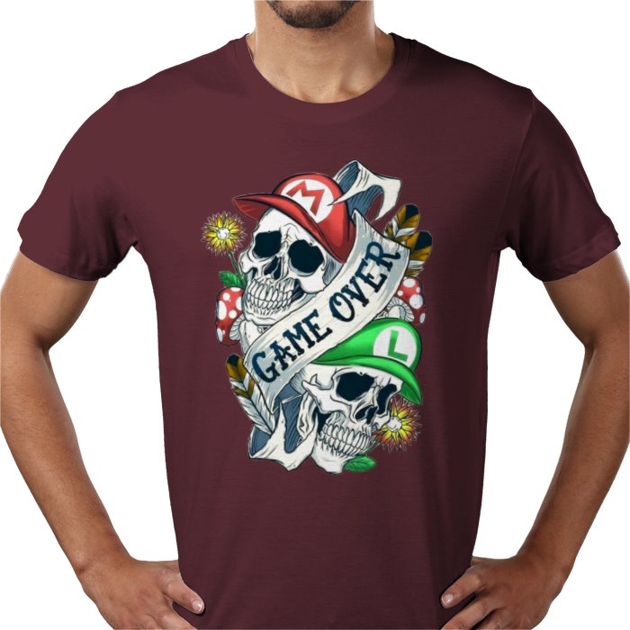 Super Mario Bro's - Game Over Tattoo Style T-shirt