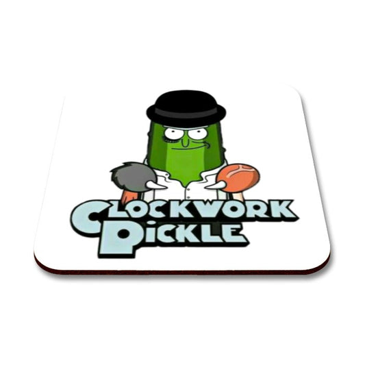 Rick & Morty x A Clockwork Orange - A Clockwork Pickle Square Coasters