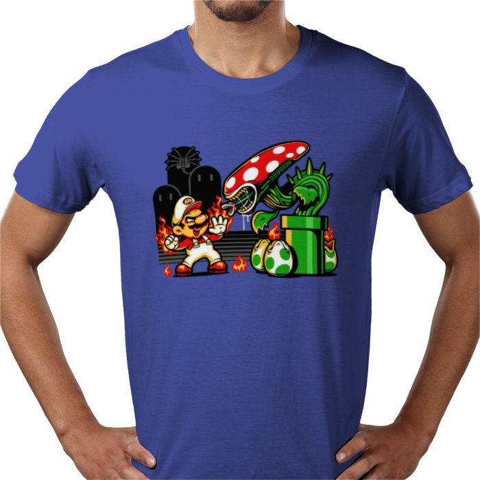 Super Mario Bro's & Alien - Mario Vs Alien T-shirt