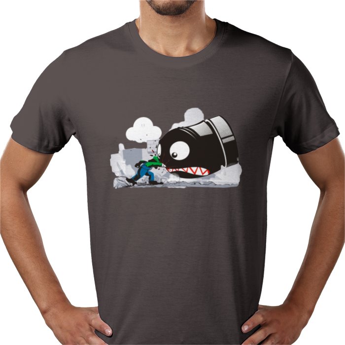Super Mario Bros — Luigi Punching Bullet Bill T-Shirt