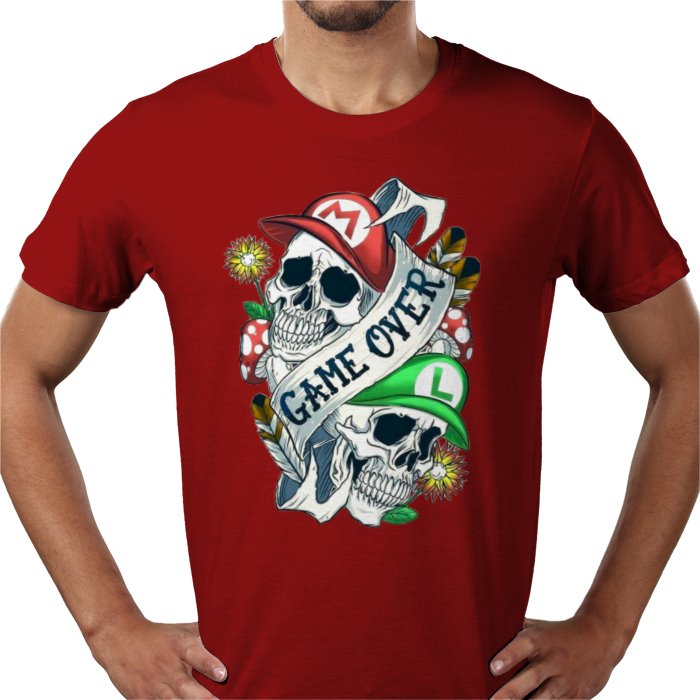 Super Mario Bro's - Game Over Tattoo Style T-shirt