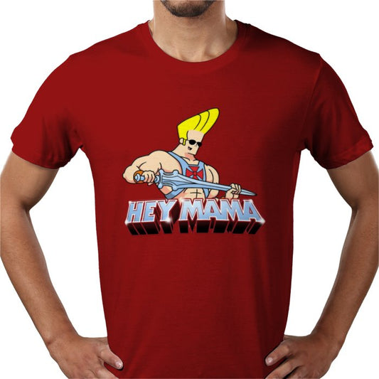 Johnny Bravo x He-Man - Hey Mama T-shirt