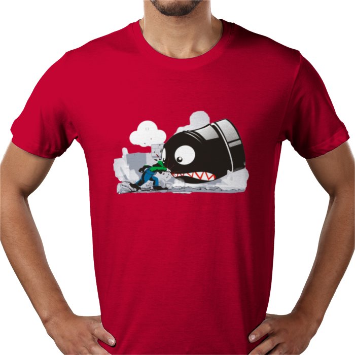 Super Mario Bros — Luigi Punching Bullet Bill T-Shirt
