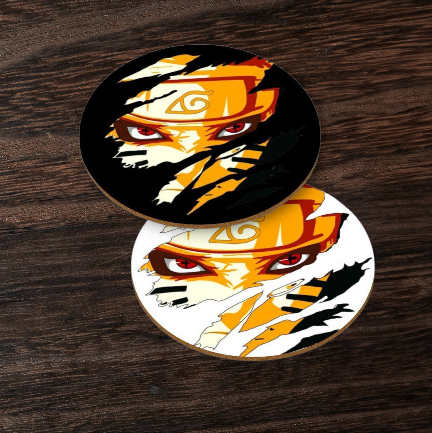 Naruto - Ripped Face Round Coasters