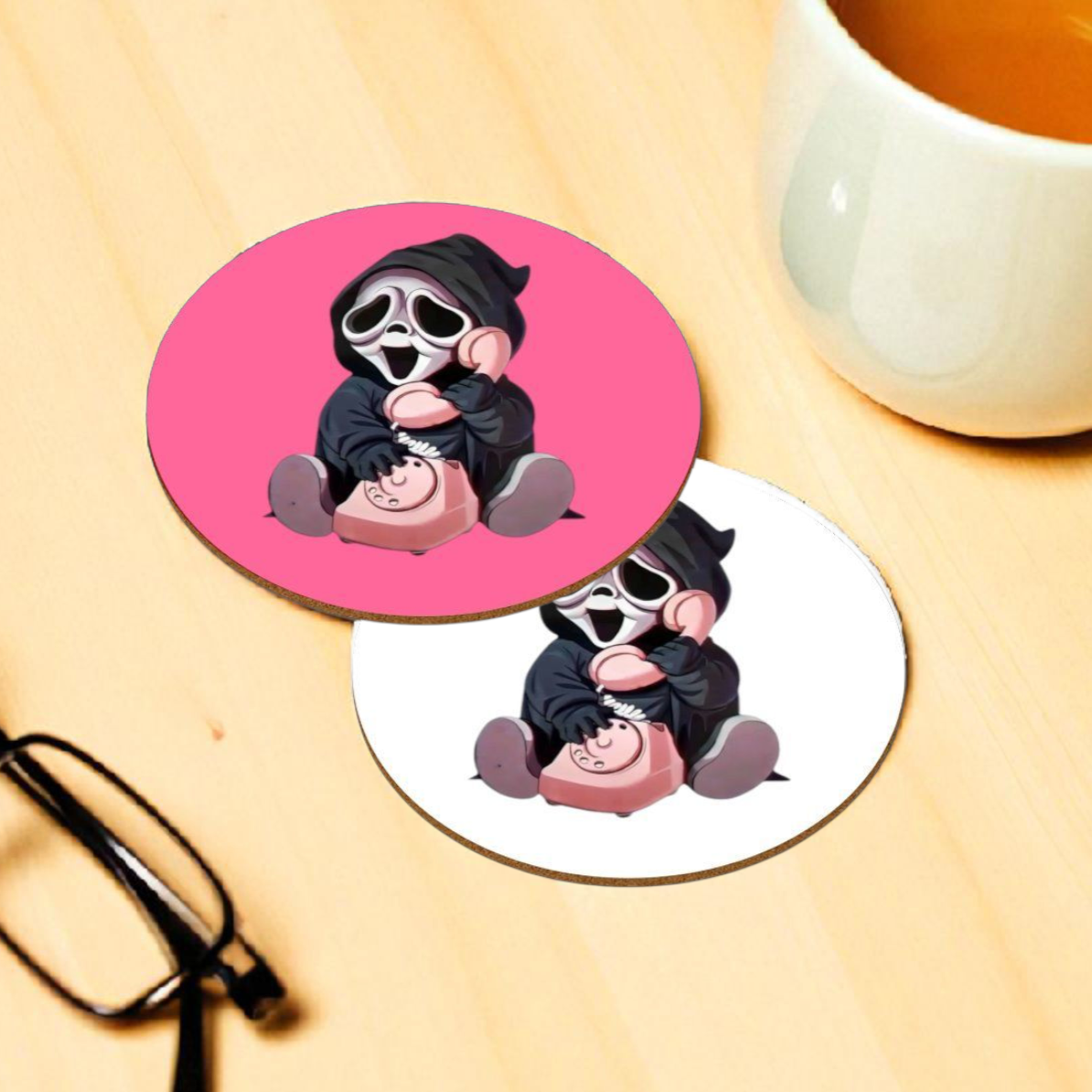 Baby Ghostface Round Coasters