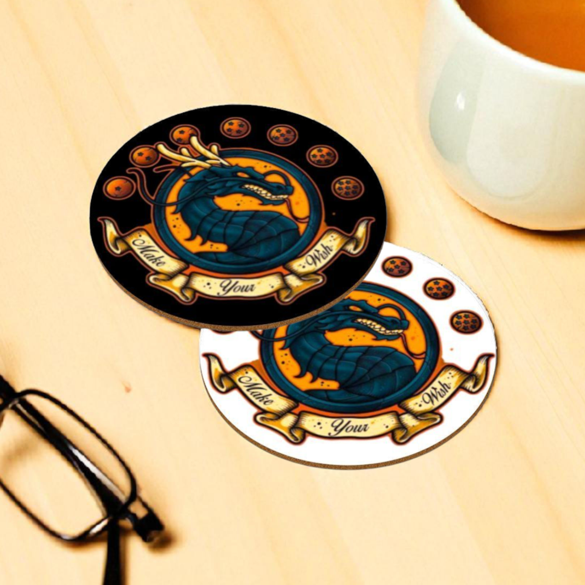 Dragonball Z x Mortal Kombat - Make Your Wish Round Coasters