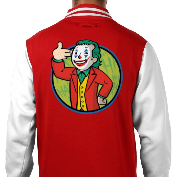 Fallout & Joker - Hand Gun Gesture Varsity Jacket