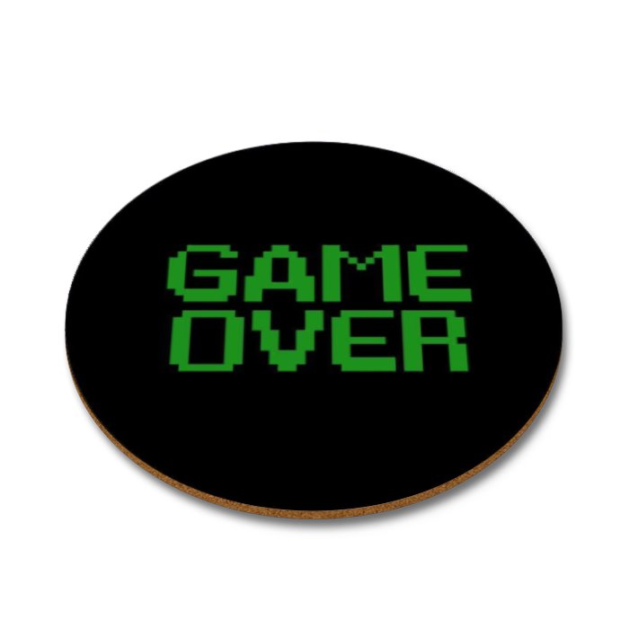 Game Over Theme Round Coasters