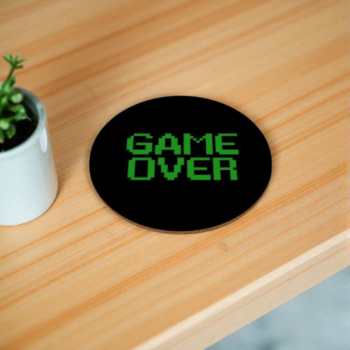 Game Over Theme Round Coasters