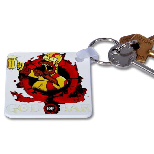 Simpsons x God Of War - God Of Bar Keyring