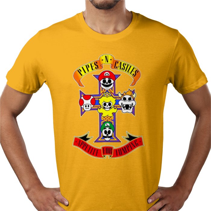 Super Mario Bro's x Guns And Roses - Appetite For Mushrooms T-shirt